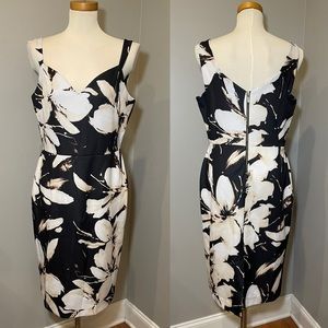 BEYOND by Ashley Graham Sleeveless Graphic Print Bodycon Sheath Dress SIZE 14